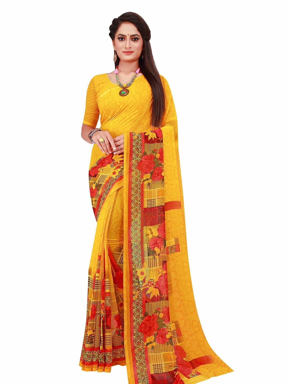 pack of 2 printed saree with blouse - 20210195 - Standard Image - 1