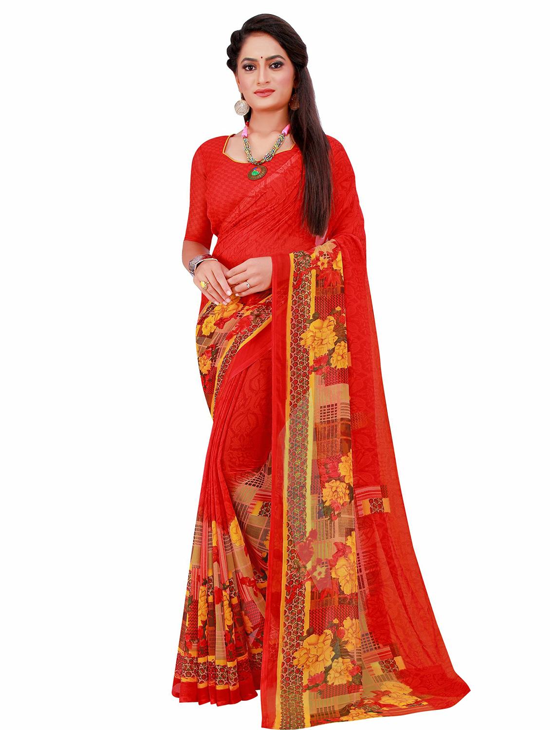 pack of 2 printed saree with blouse - 20210196 - Standard Image - 1