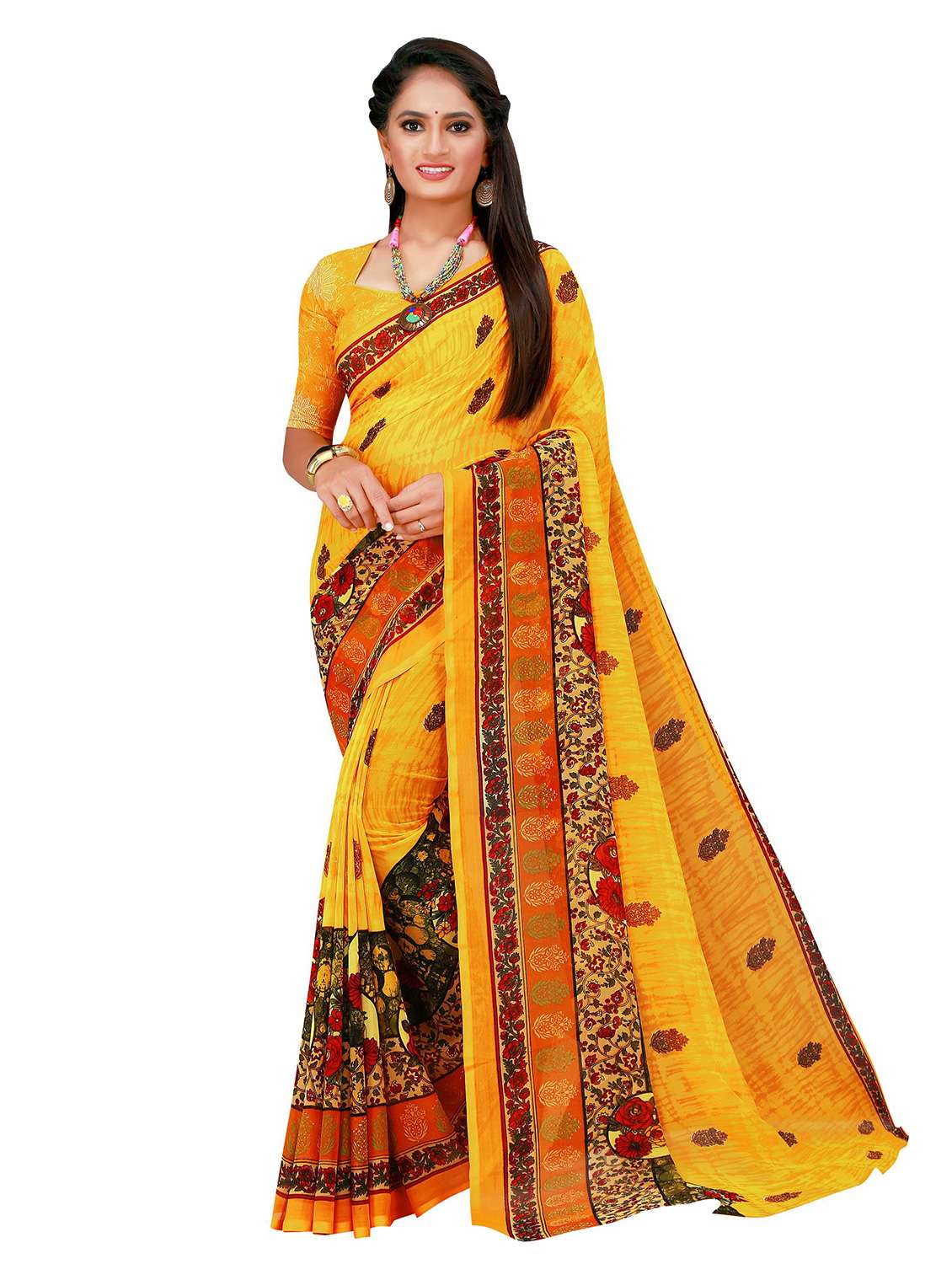 pack of 2 printed saree with blouse - 20210224 -  Standard Image - 1