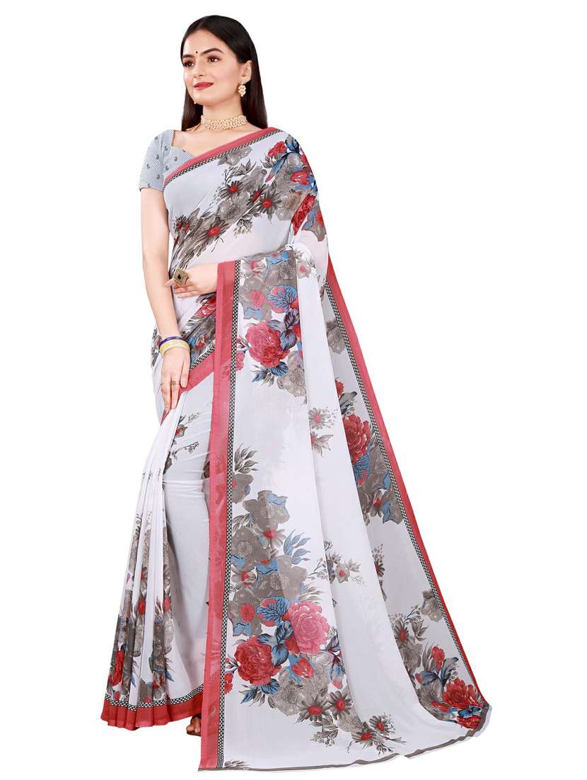 pack of 2 printed saree with blouse - 20210810 - Standard Image - 1