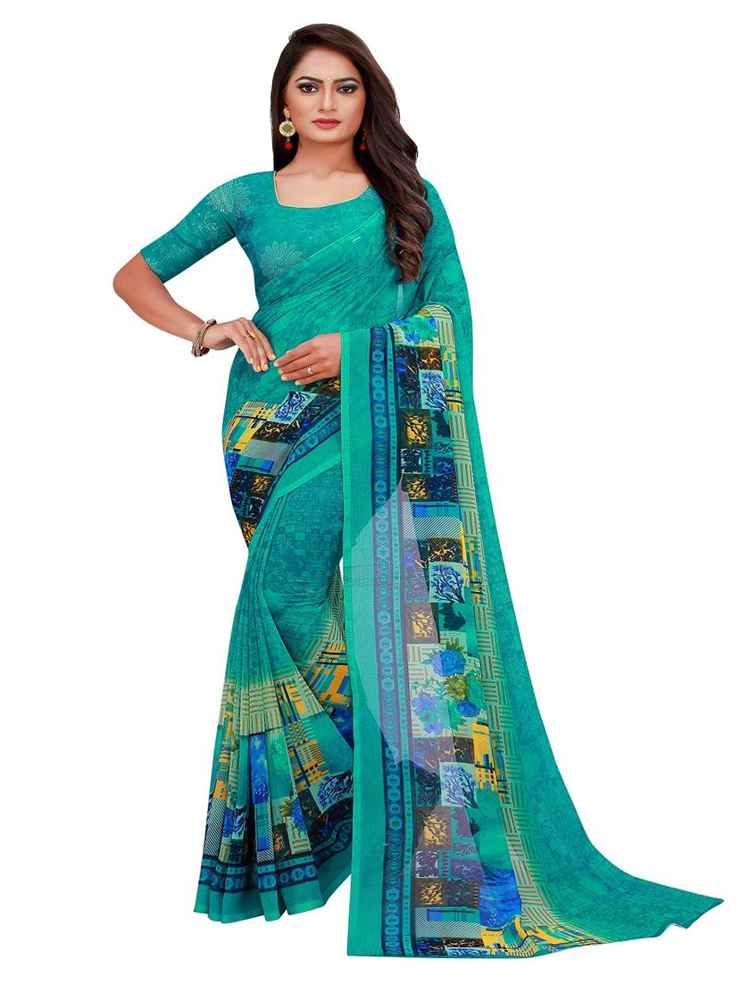 pack of 2 georgette saree with blouse - 20211191 - Standard Image - 1