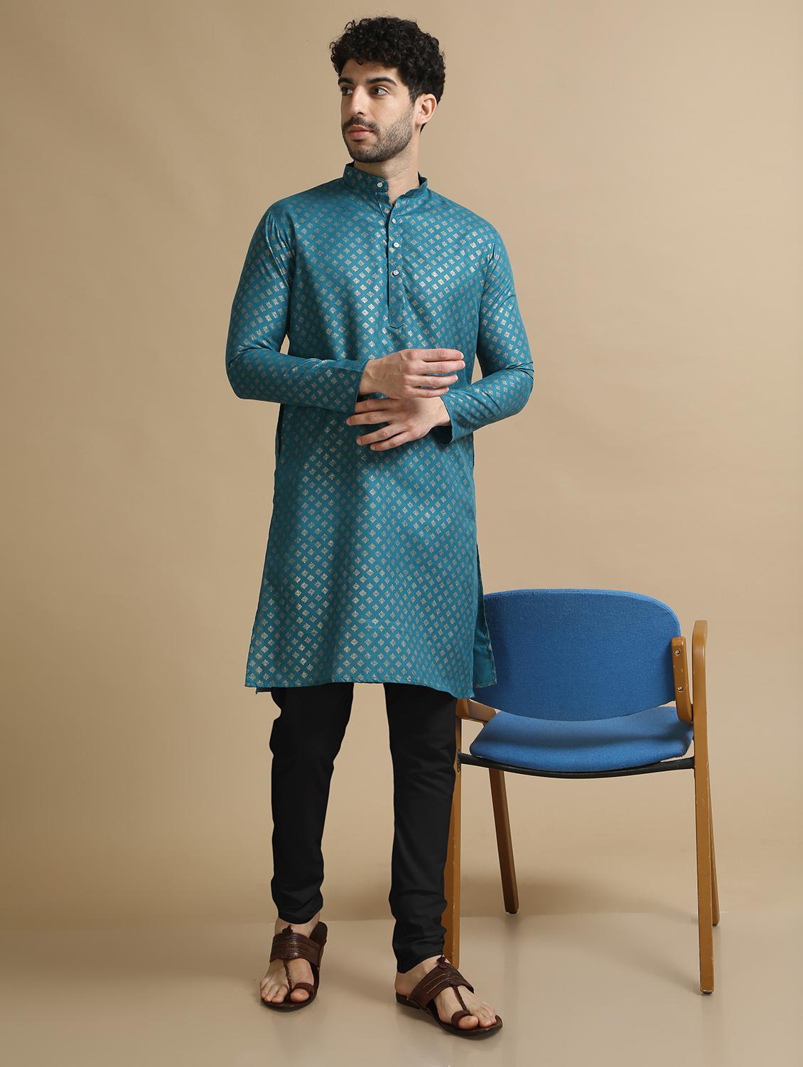 printed cotton kurta pyjama ethnic wear set - 20211284 - Standard Image - 1