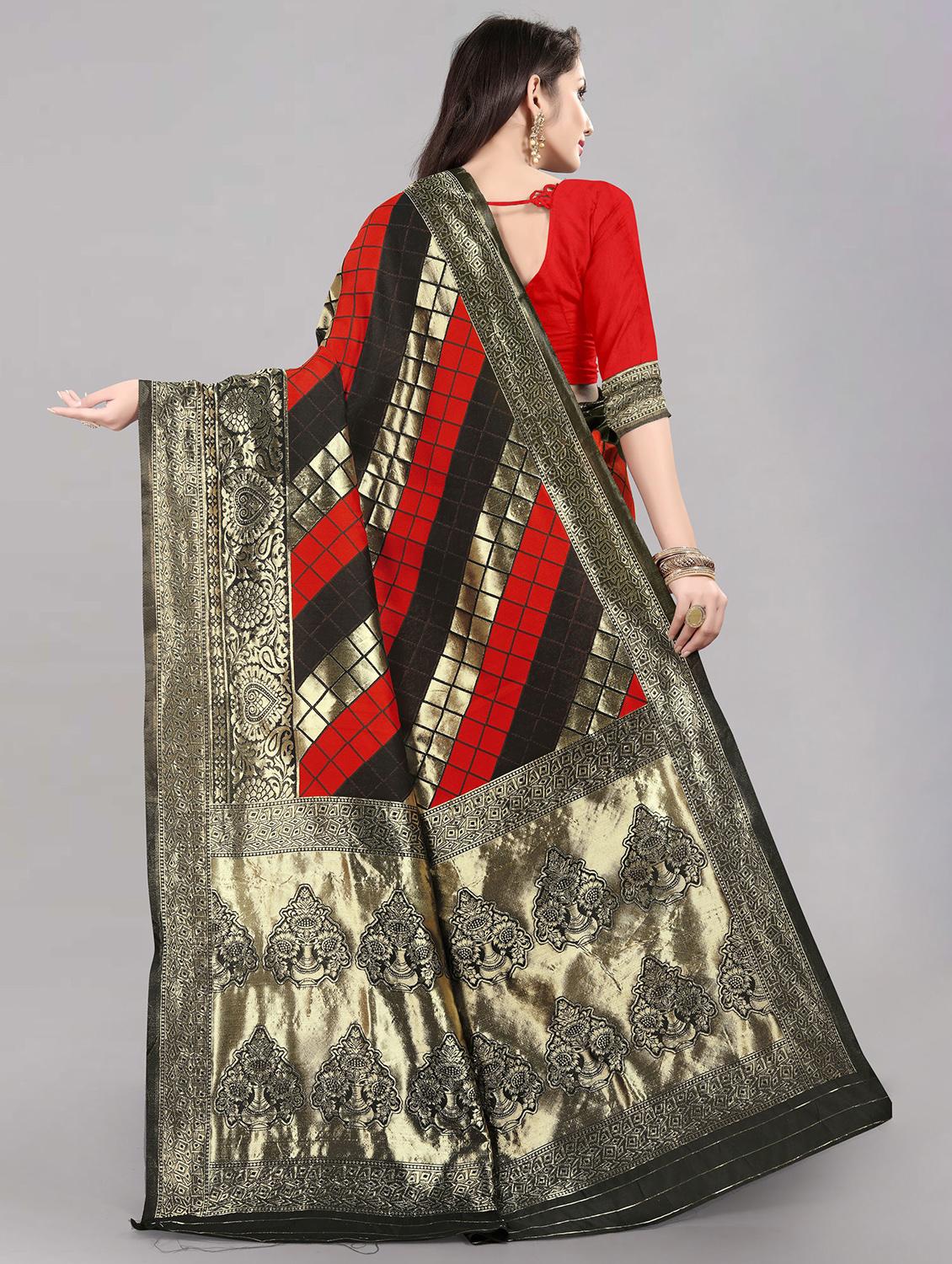 jacquard work banarasi saree  with blouse - 20212038 -  Standard Image - 1