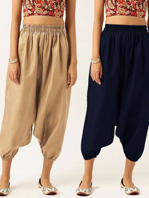 multi colored cotton harem salwars - 20213147 - Standard Image - 0