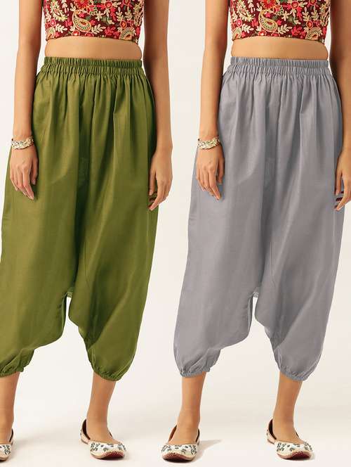 multi colored cotton harem salwars - 20213167 - Standard Image - 0