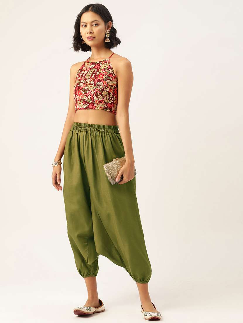 multi colored cotton harem salwars - 20213167 - Standard Image - 4