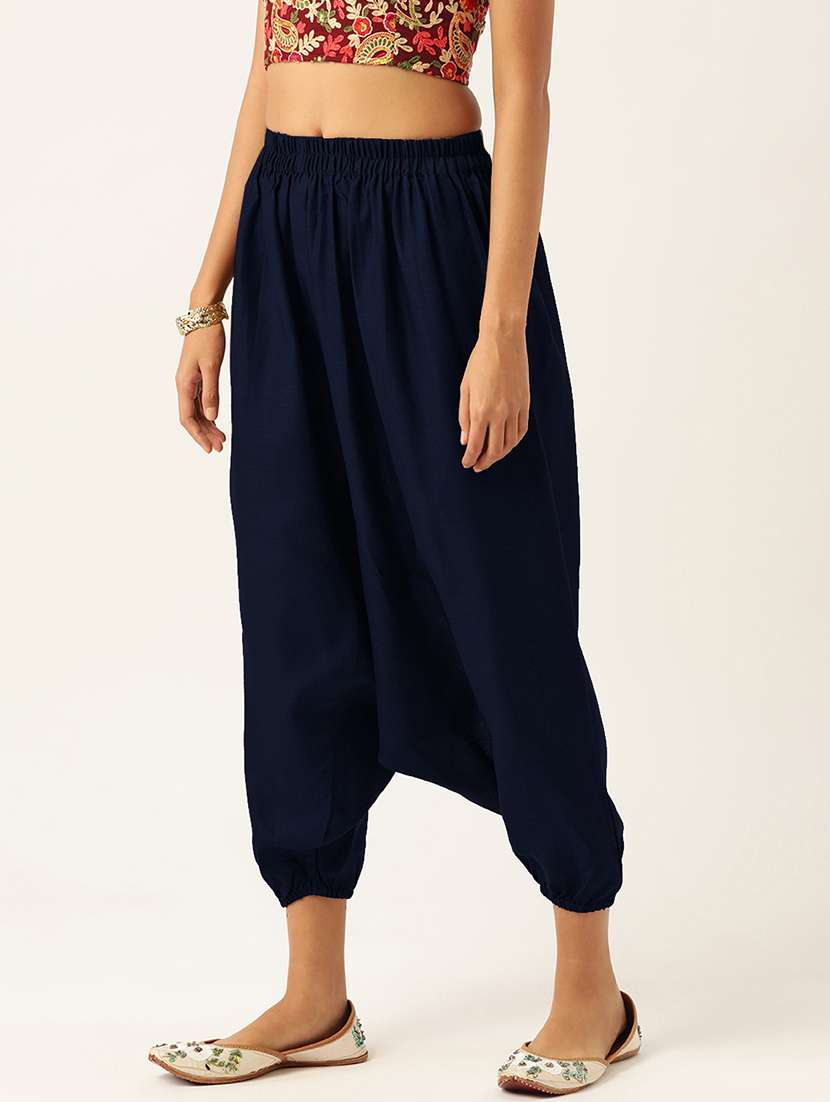 pack of 2 solid high-rise harem pants with elasticated waist - 20213178 - Standard Image - 1