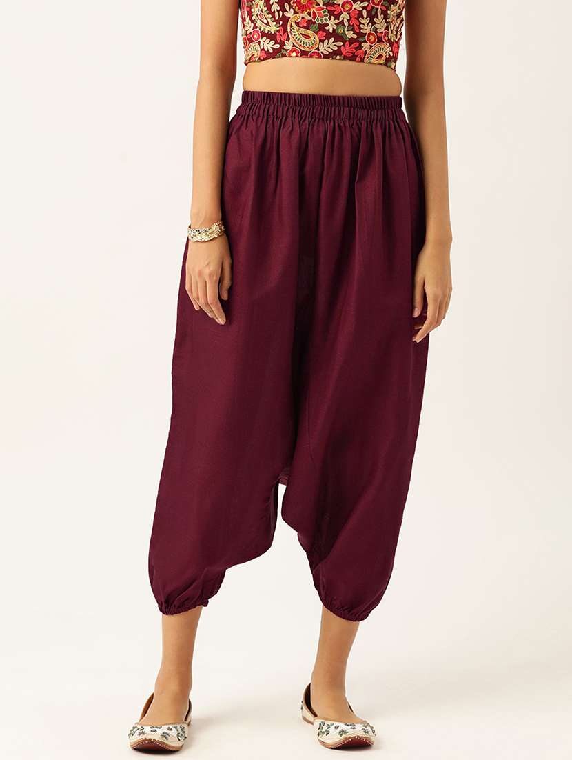 pack of 2 solid high-rise harem pants with elasticated waist - 20213180 - Standard Image - 4