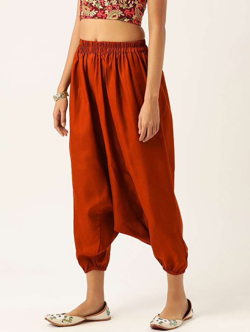 pack of 2 solid high-rise harem pants with elasticated waist - 20213181 -  Standard Image - 1