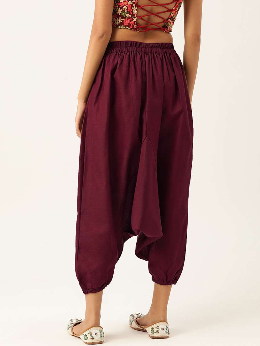 pack of 2 solid high-rise harem pants with elasticated waist - 20213181 -  Standard Image - 6