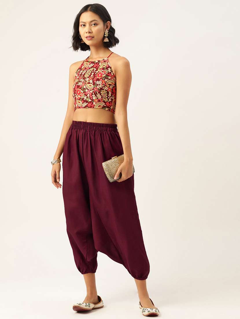 multi colored cotton harem salwars - 20213182 - Standard Image - 4