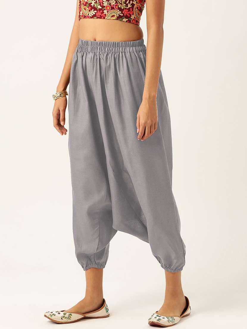 pack of 2 solid high-rise harem pants with elasticated waist - 20213185 - Standard Image - 1