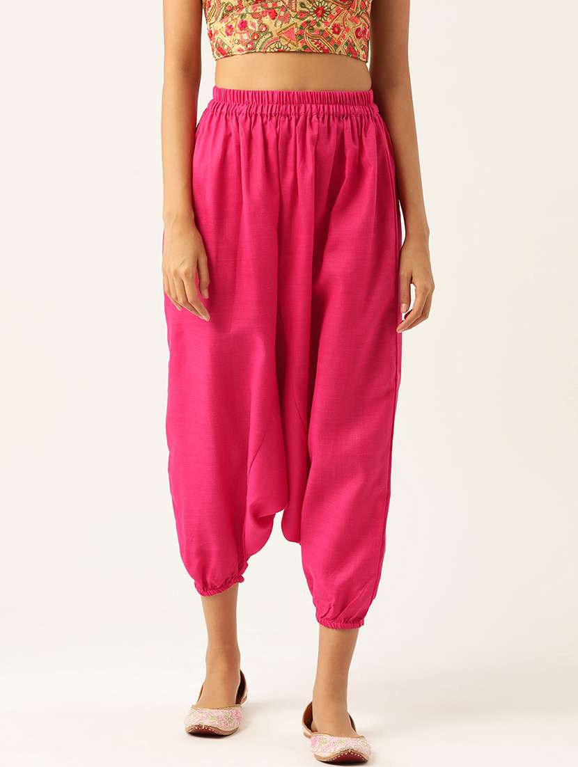 pack of 2 solid high-rise harem pants with elasticated waist - 20213189 - Standard Image - 4