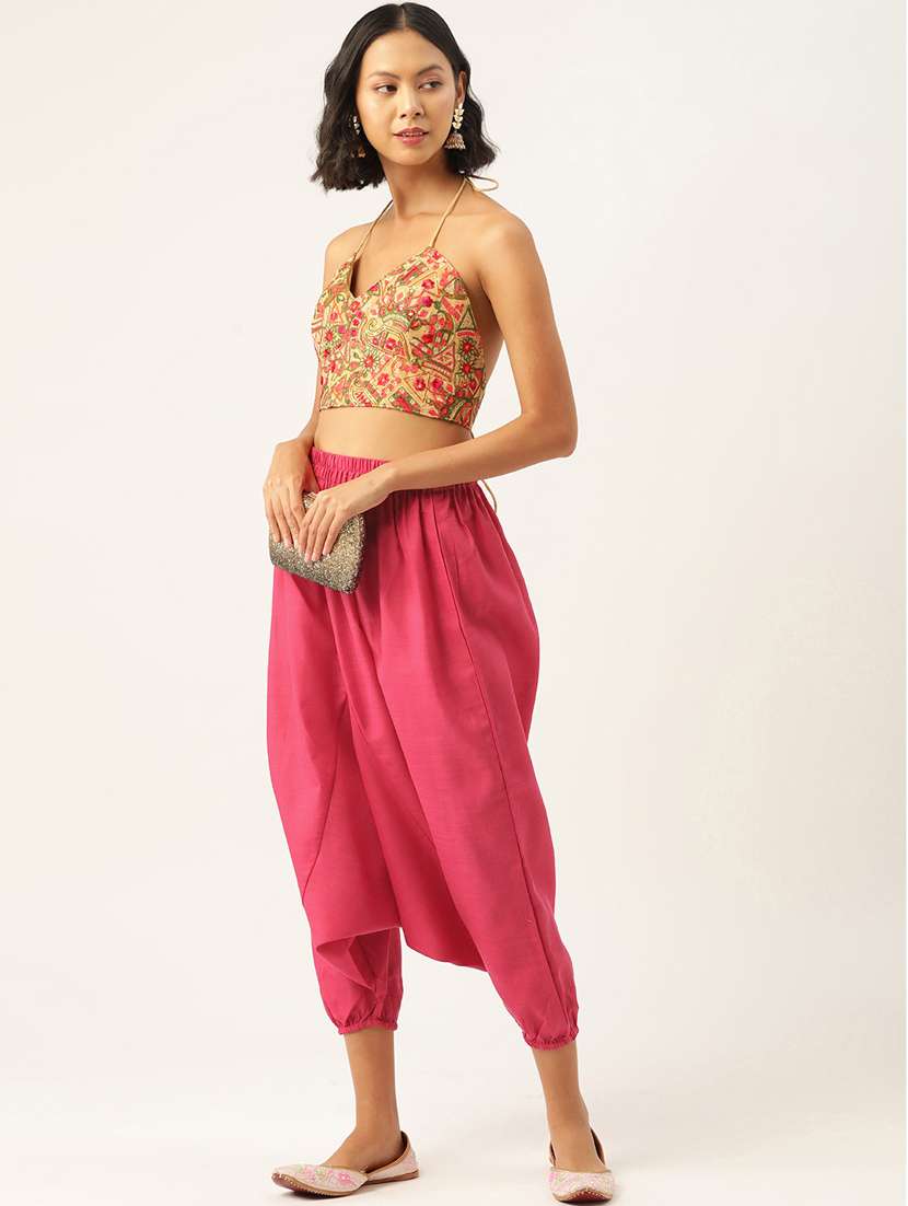 multi colored cotton harem salwars - 20213190 - Standard Image - 4
