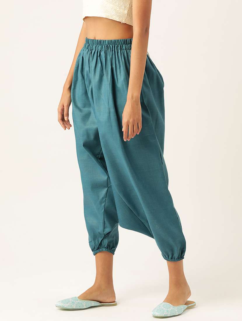 pack of 2 solid high-rise harem pants with elasticated waist - 20213191 -  Standard Image - 1