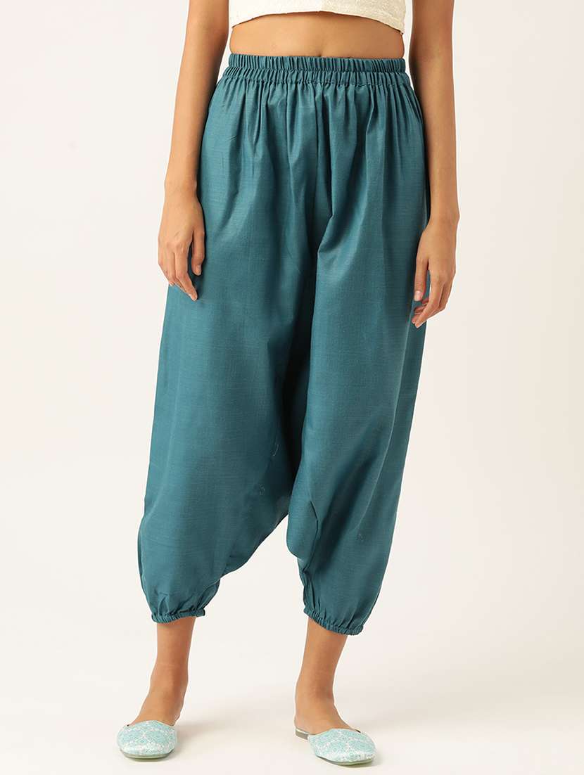 pack of 2 solid high-rise harem pants with elasticated waist - 20213200 -  Standard Image - 1