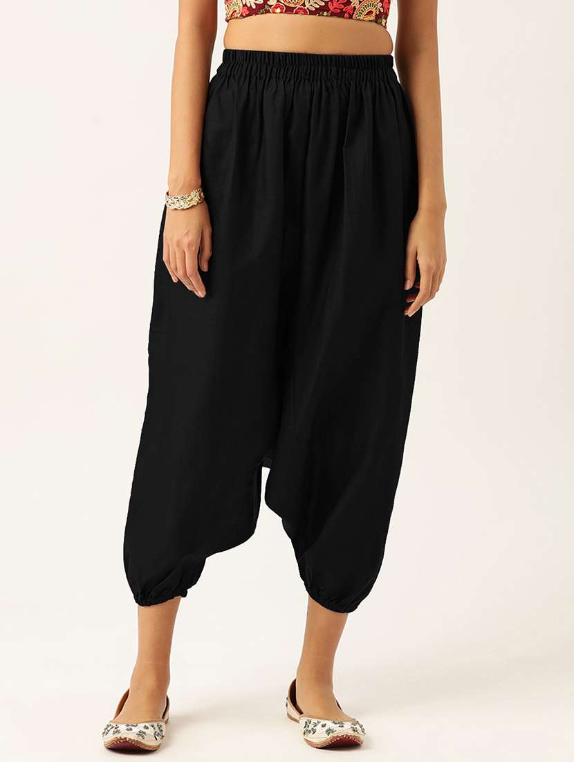 pack of 2 solid high-rise harem pants with elasticated waist - 20213200 -  Standard Image - 4