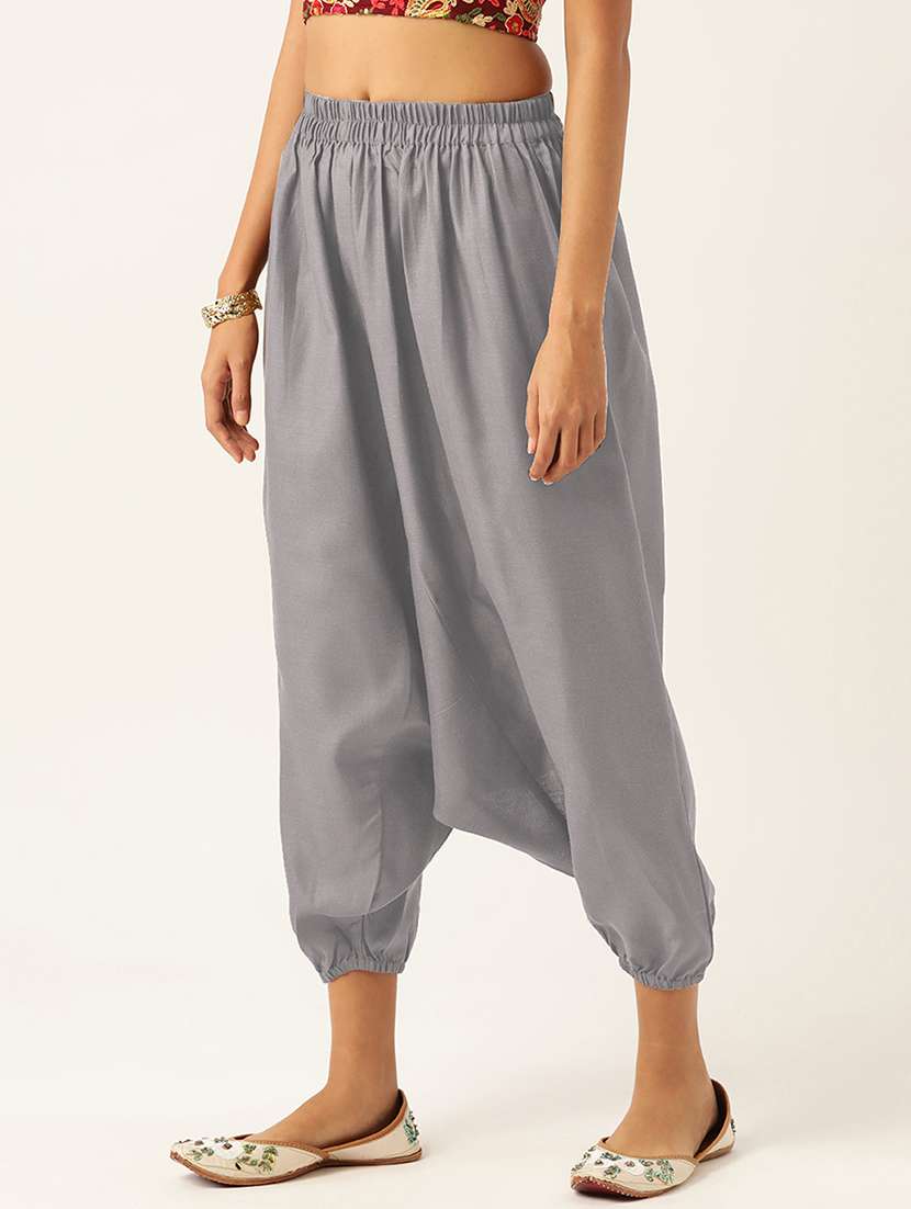 pack of 2 solid high-rise harem pants with elasticated waist - 20213205 -  Standard Image - 4