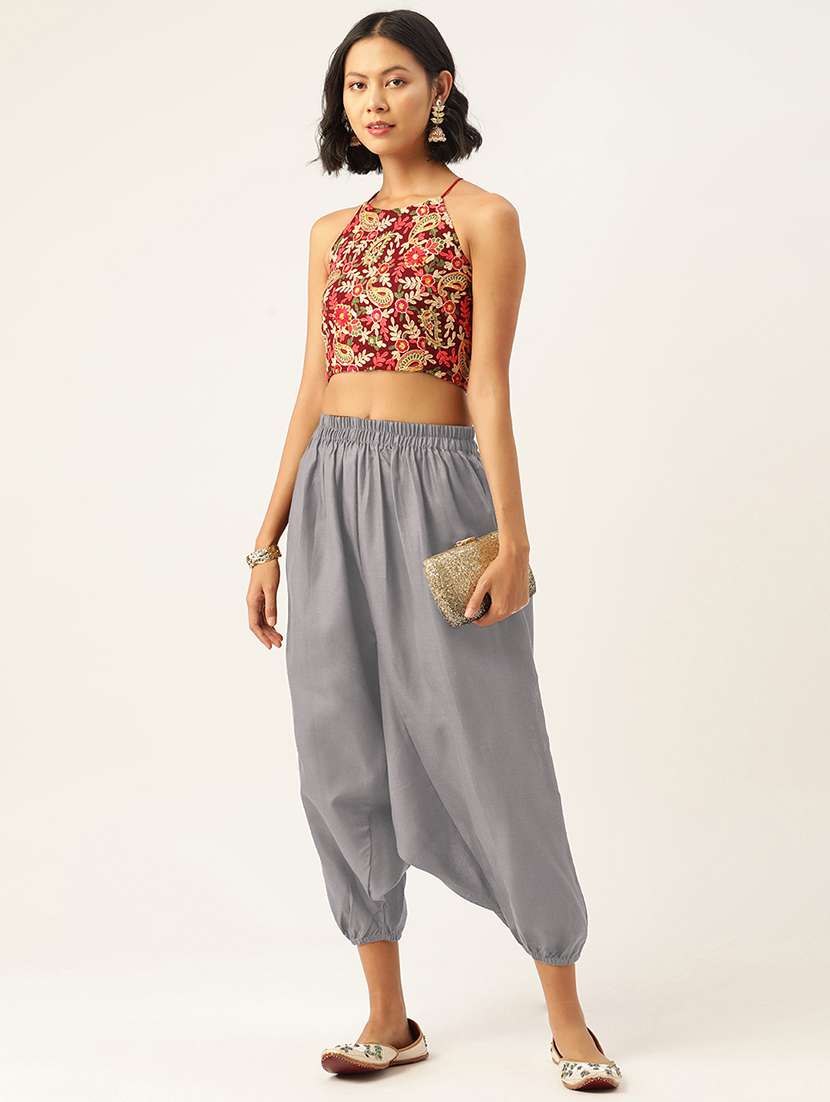 pack of 2 solid high-rise harem pants with elasticated waist - 20213205 -  Standard Image - 6