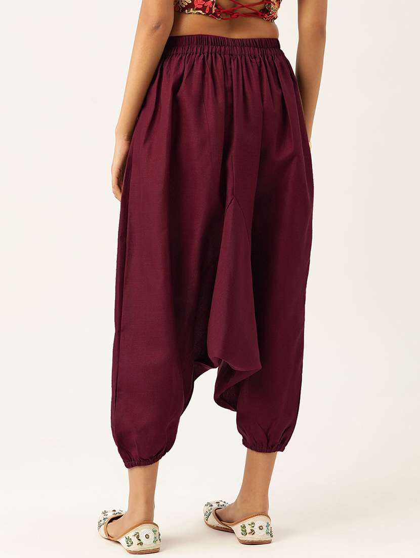 pack of 2 solid high-rise harem pants with elasticated waist - 20213206 -  Standard Image - 6