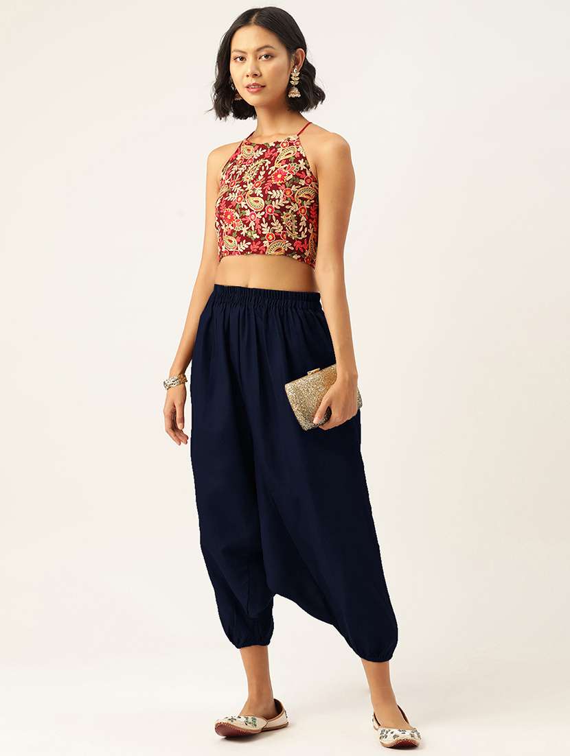 pack of 2 solid high-rise harem pants with elasticated waist - 20213207 - Standard Image - 6