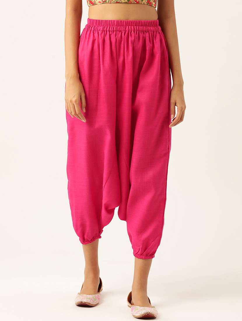 pack of 2 solid high-rise harem pants with elasticated waist - 20213209 -  Standard Image - 4