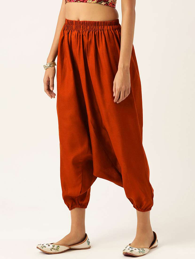 pack of 2 solid high-rise harem pants with elasticated waist - 20213210 - Standard Image - 4