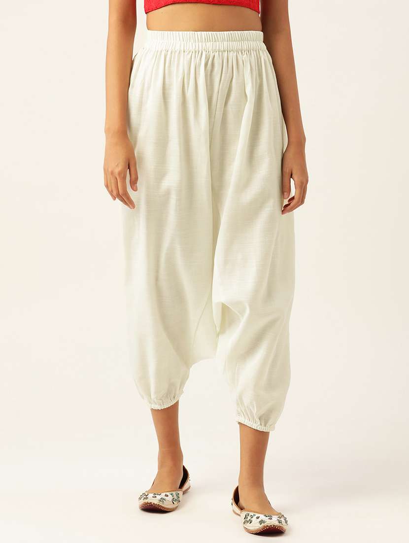 pack of 2 solid high-rise harem pants with elasticated waist - 20213211 - Standard Image - 1