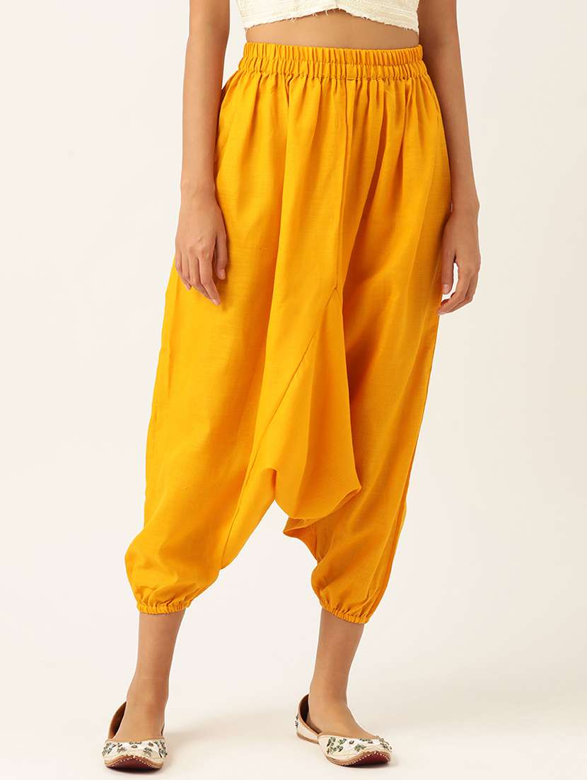 pack of 2 solid high-rise harem pants with elasticated waist - 20213217 - Standard Image - 1