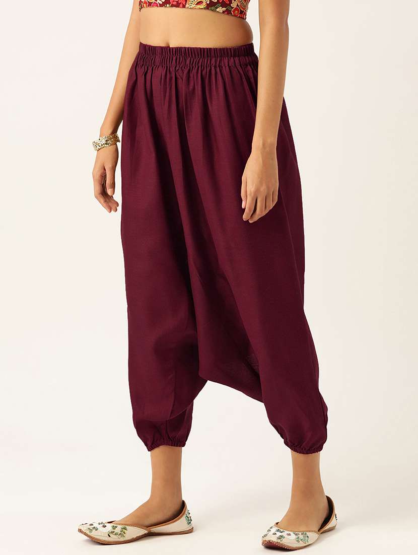 pack of 2 solid high-rise harem pants with elasticated waist - 20213217 - Standard Image - 4