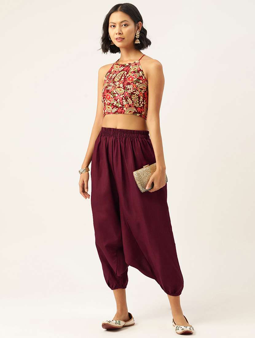 pack of 2 solid high-rise harem pants with elasticated waist - 20213217 - Standard Image - 6