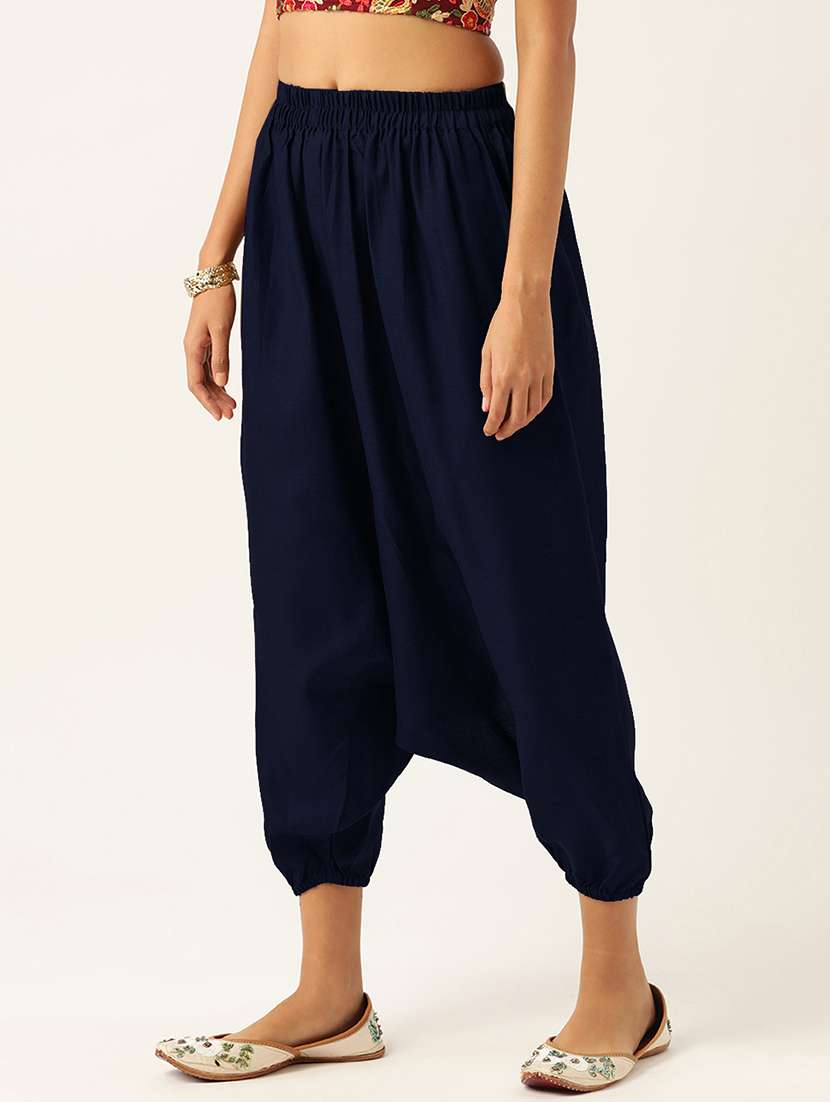 pack of 2 solid high-rise harem pants with elasticated waist - 20213218 -  Standard Image - 4