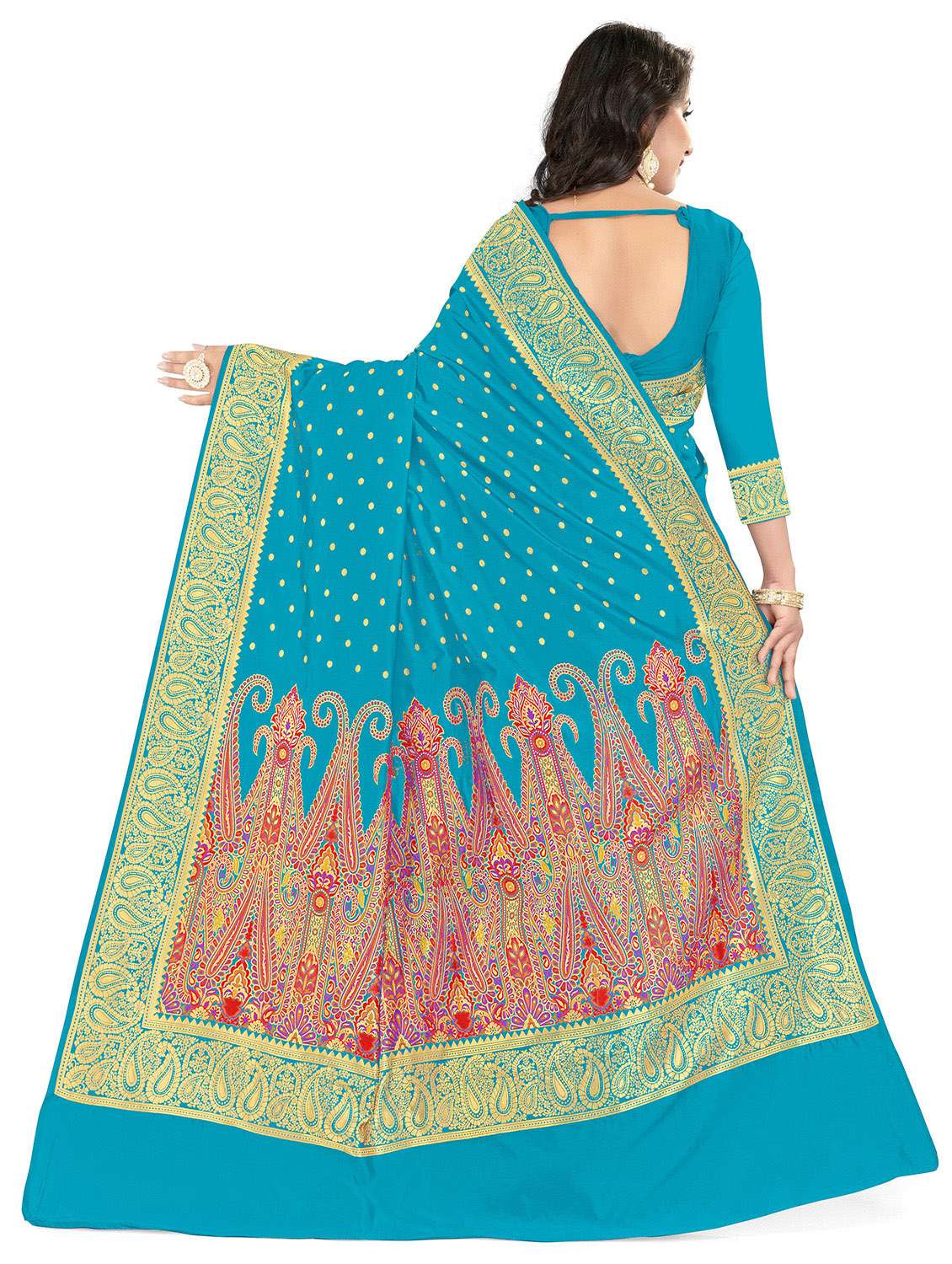 women's self design blue colored saree with blouse - 20214262 - Standard Image - 1