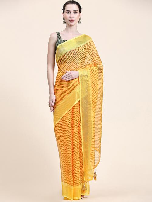 women's self design yellow colored saree with blouse - 20214364 - Standard Image - 0