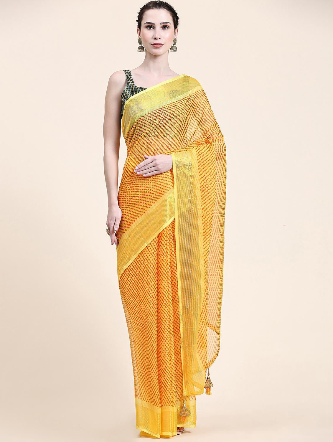 women's self design yellow colored saree with blouse - 20214364 - Zoom Image - 0