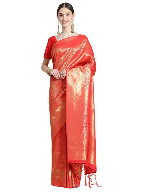 women's banarasi saree with blouse - 20214372 - Standard Image - 0