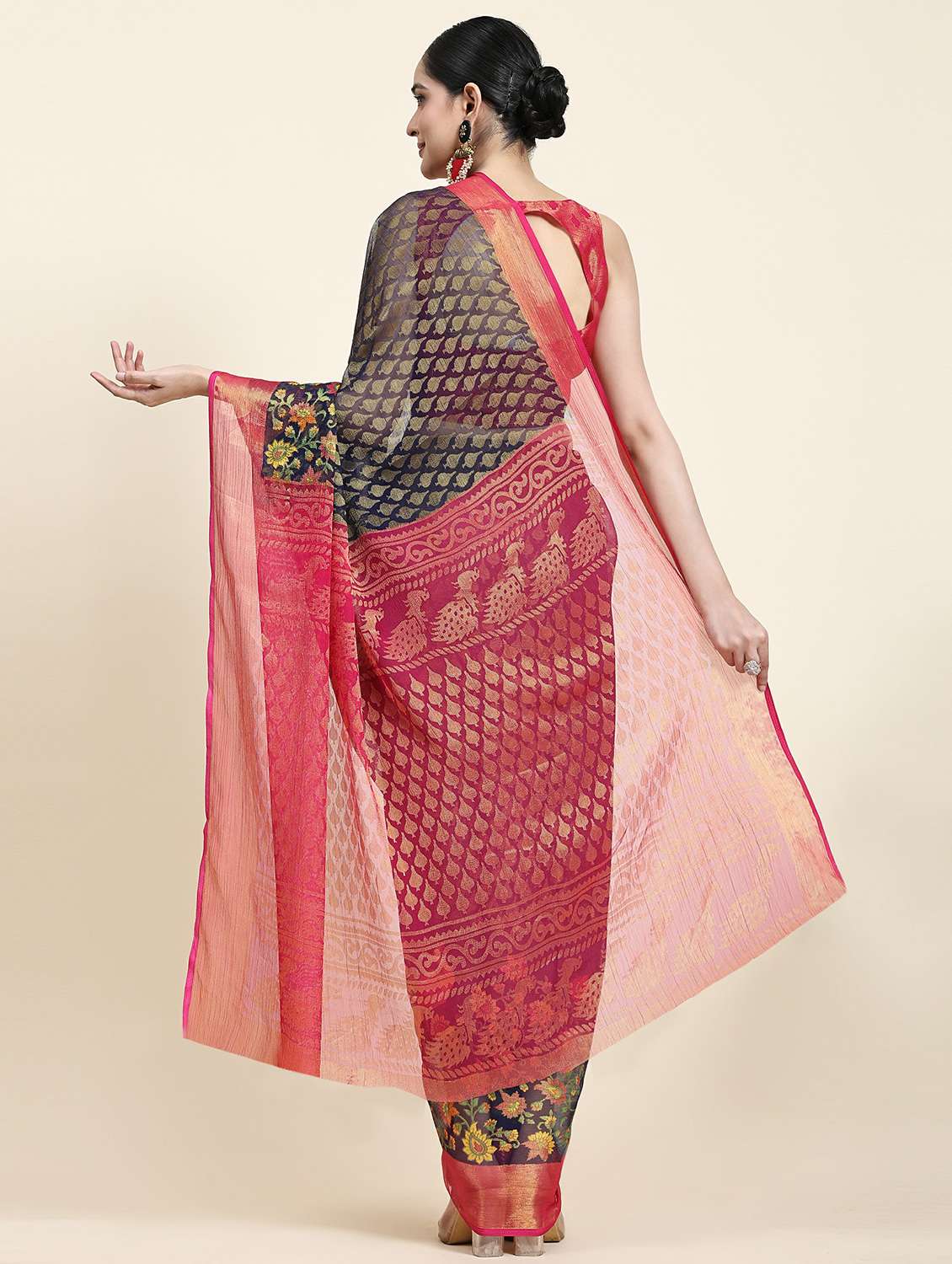women's banarasi saree with blouse - 20214381 - Standard Image - 1