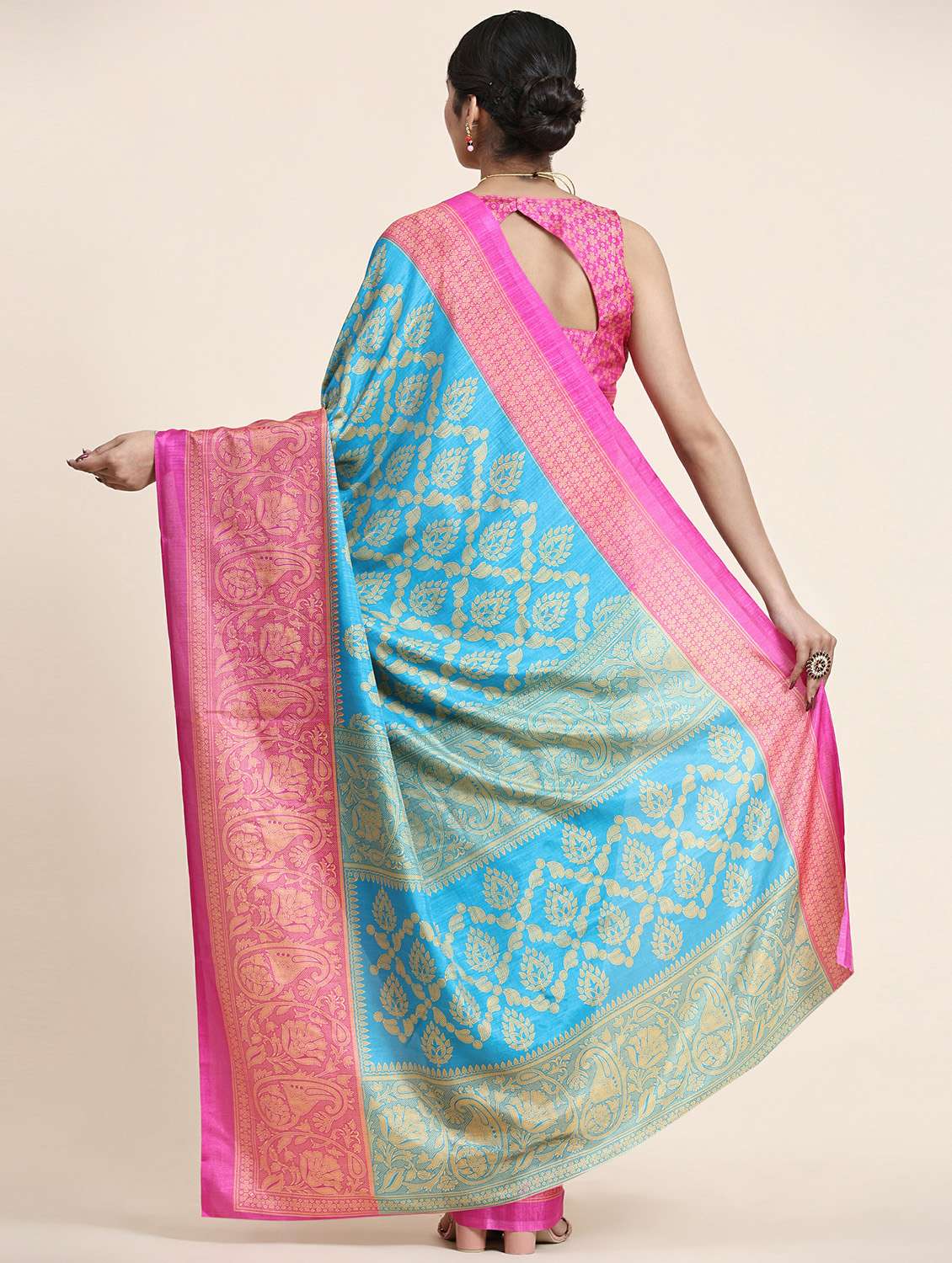 women's self design pink colored saree with blouse - 20214414 -  Standard Image - 1