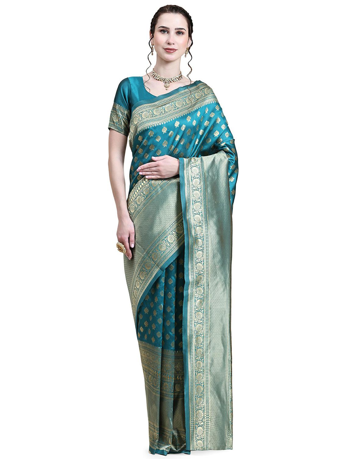 jacquard work banarasi saree with blouse - 20214421 - Zoom Image - 0