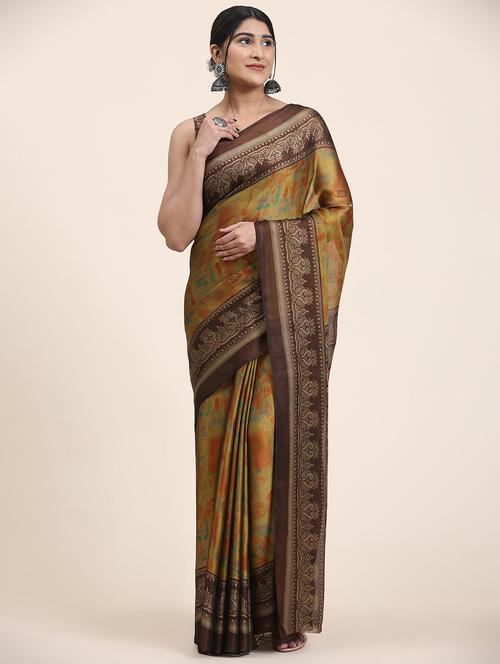 women's printed multi colored saree with blouse - 20214426 -  Standard Image - 0