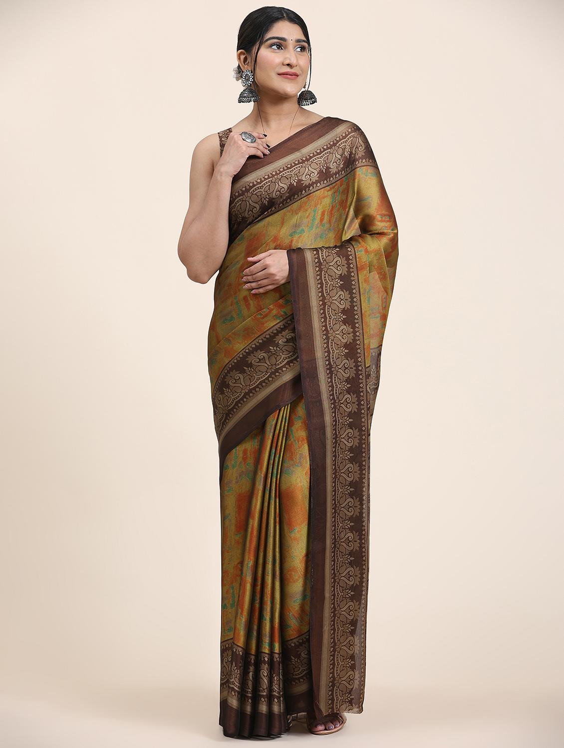 women's printed multi colored saree with blouse - 20214426 -  Zoom Image - 0