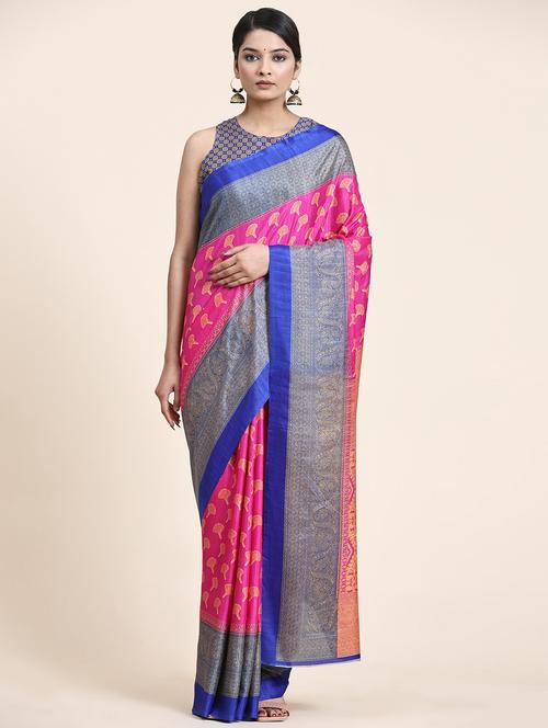 women printed saree with blouse - 20214427 - Standard Image - 0