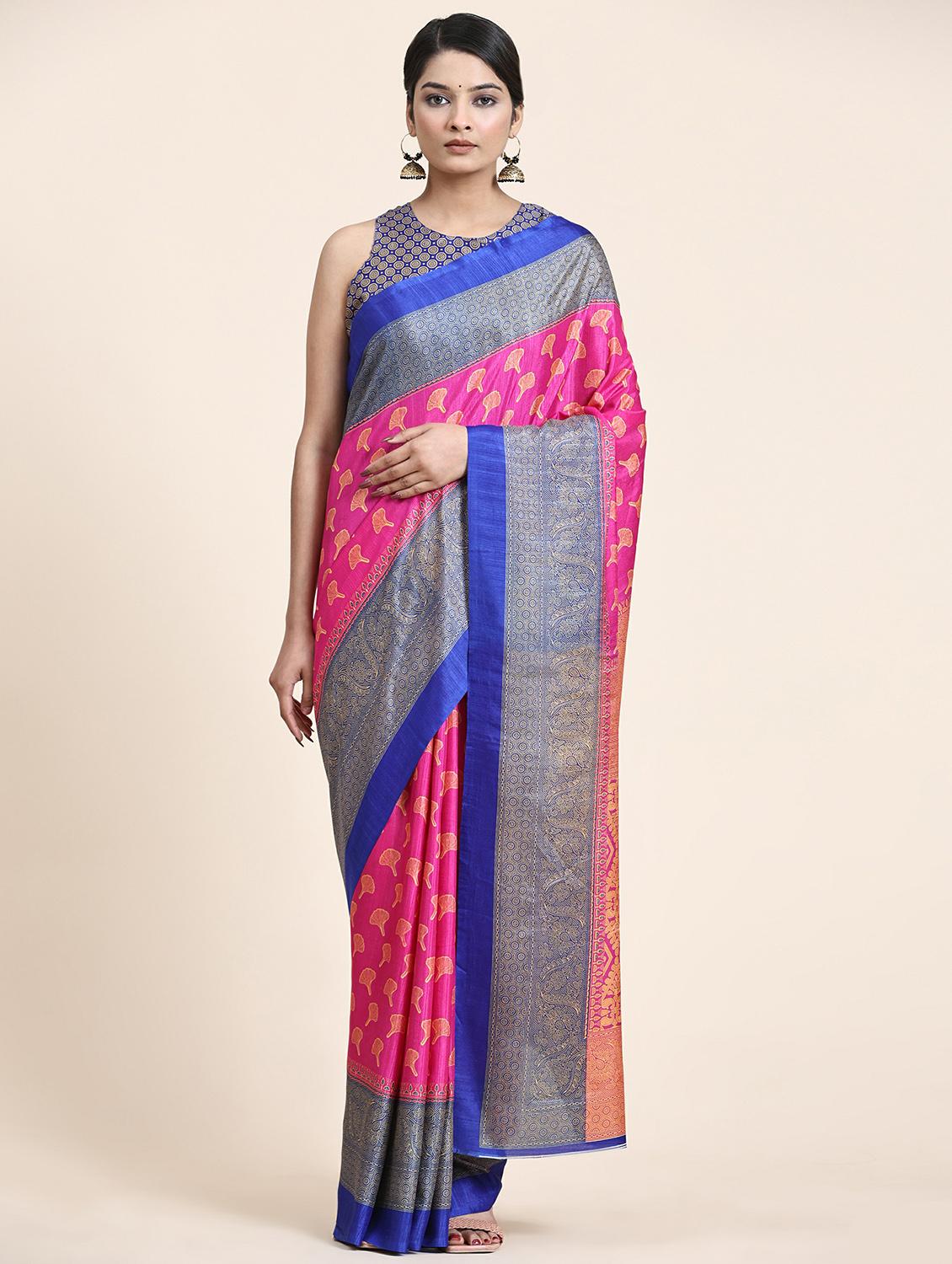 women printed saree with blouse - 20214427 - Zoom Image - 0