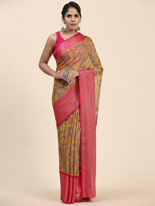 women's self design yellow colored saree with blouse - 20214429 - Standard Image - 0