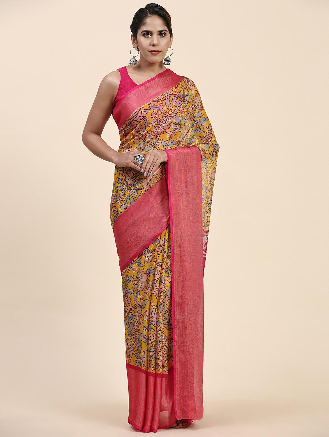 women's self design yellow colored saree with blouse - 20214429 - Zoom Image - 0