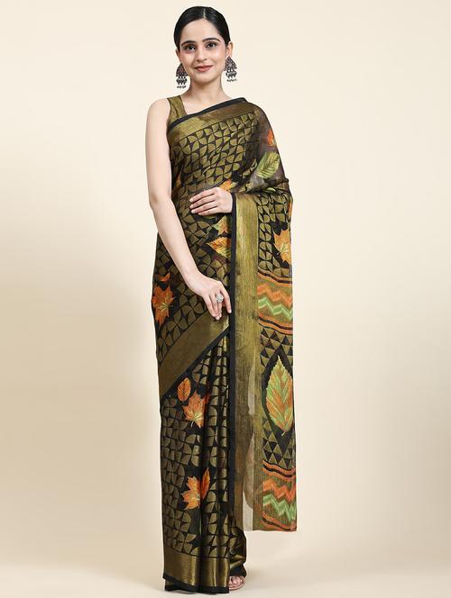 women's printed multi colored saree with blouse - 20214459 -  Standard Image - 0