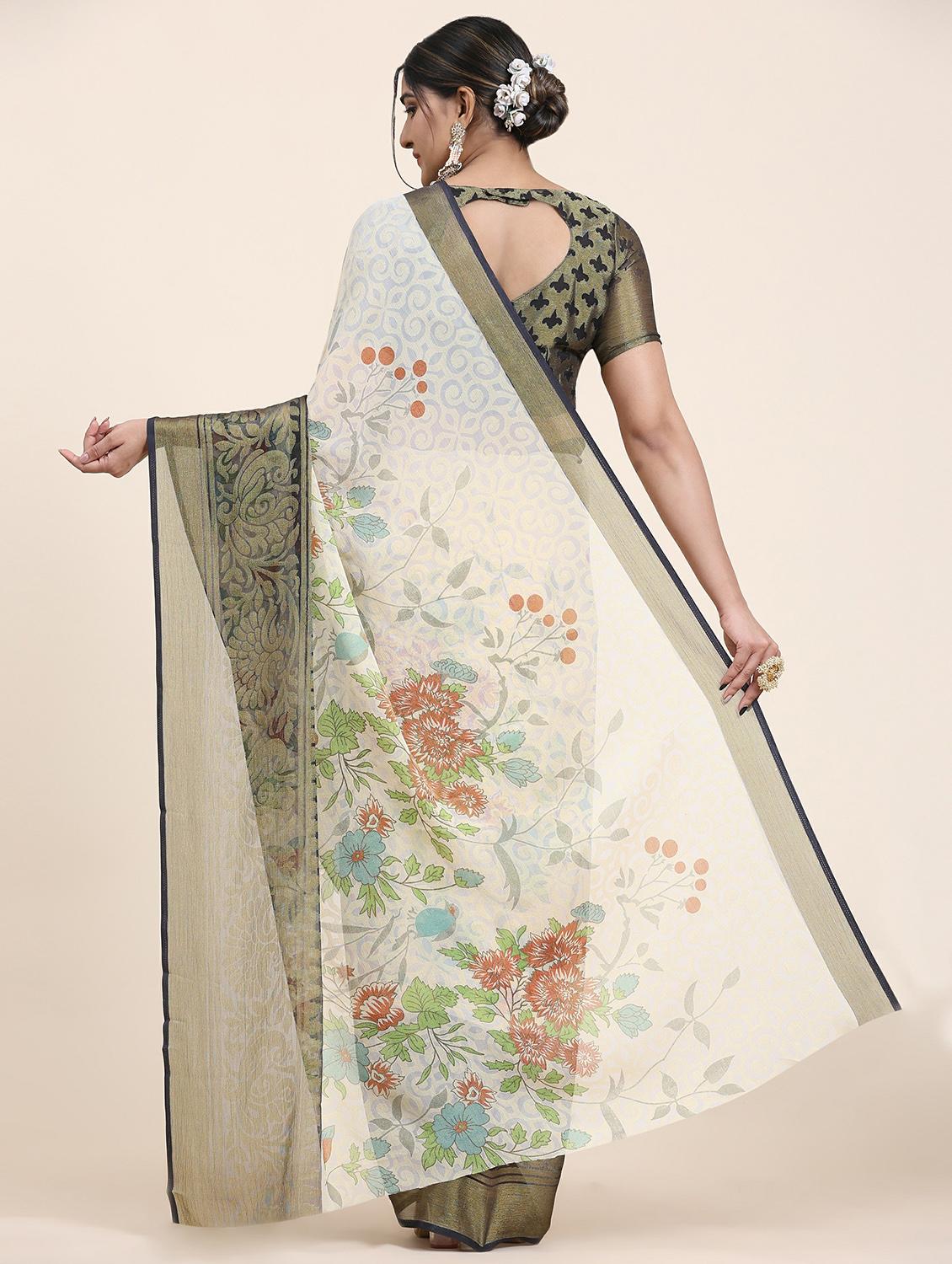 women's self design black colored saree with blouse - 20214479 - Standard Image - 1
