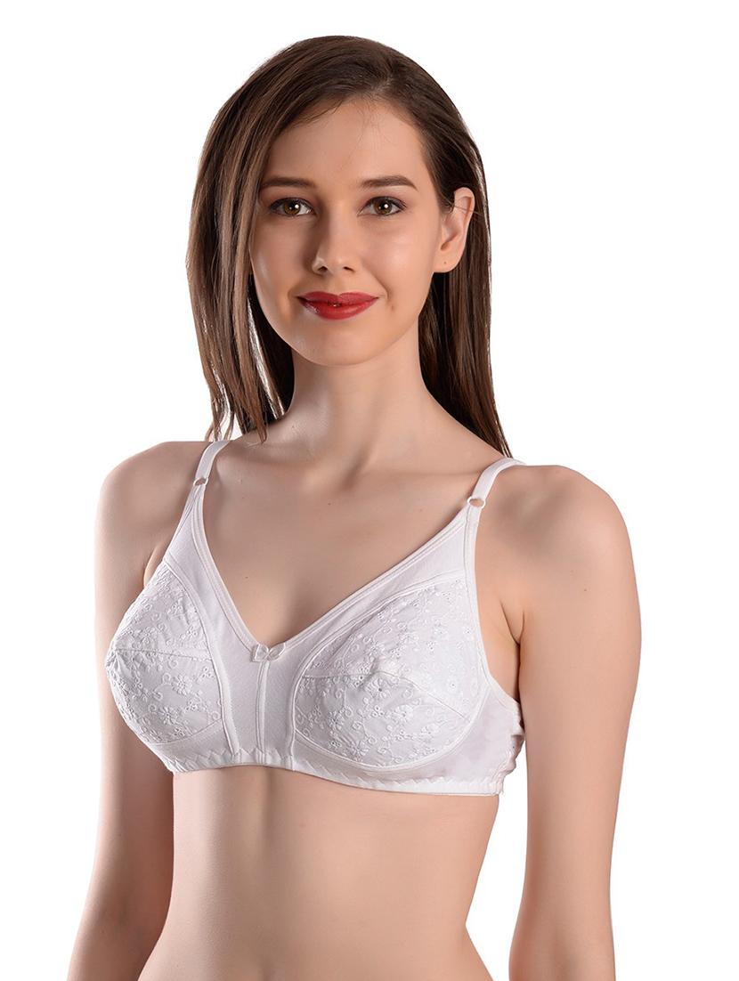 white cotton blend sports bra - 20214685 -  Standard Image - 1