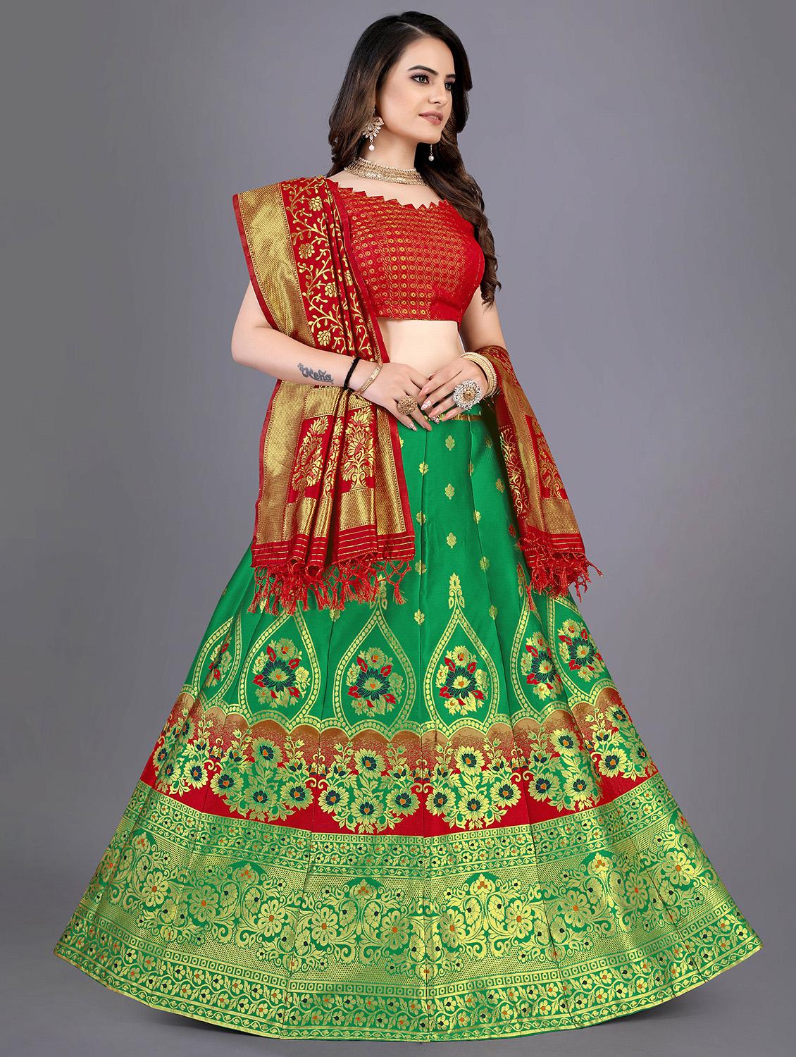 self design panelled lehenga choli set with dupatta - 20214722 - Standard Image - 1