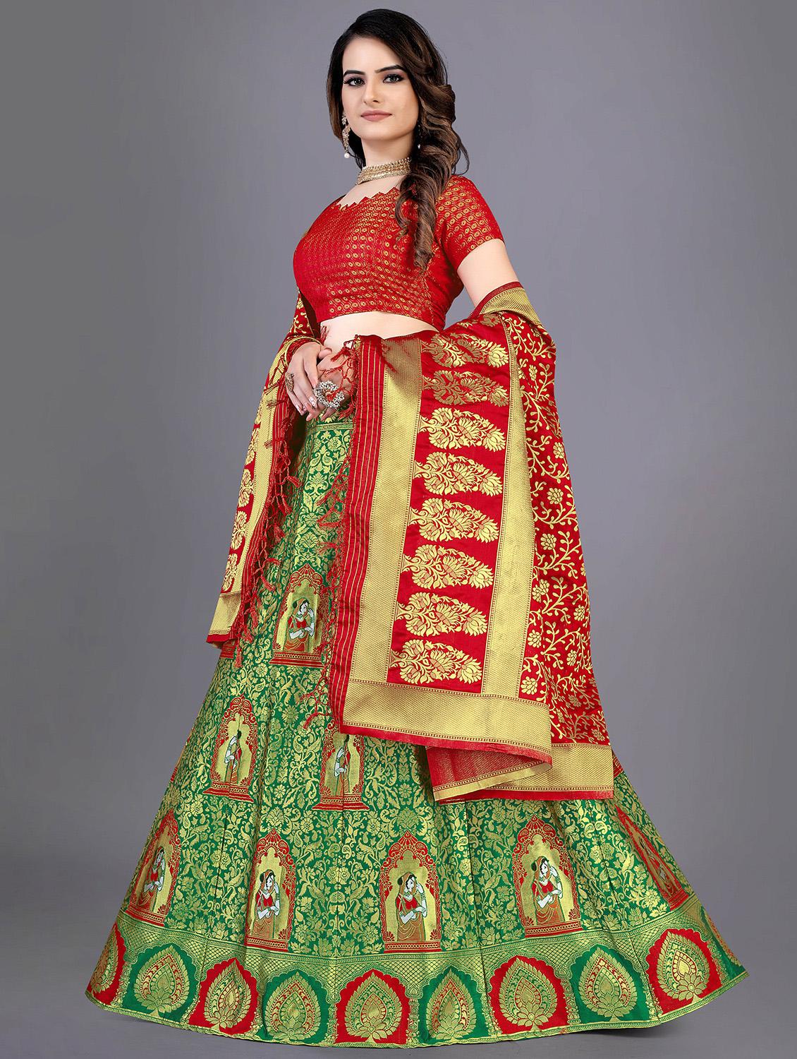 self design panelled lehenga choli set with dupatta - 20214727 - Standard Image - 1